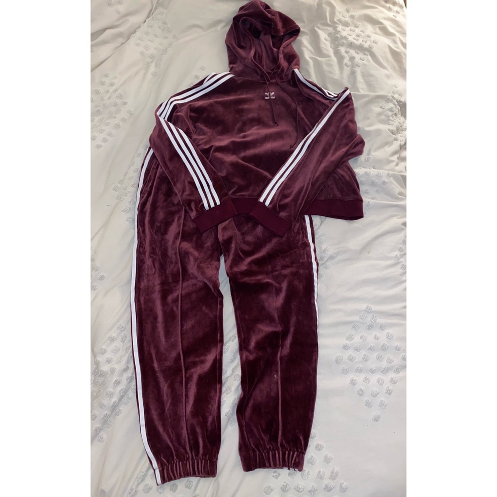 Adidas velour tracksuit